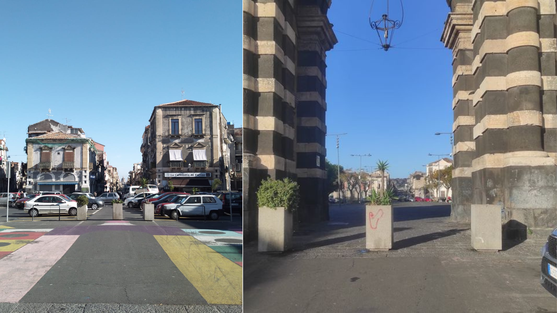 Pedonalizzazioni: la piazzetta del <em>Futtinu</em> ritorna un parcheggio abusivo<br>Paletti divelti e non rimpiazzati, fioriere spostate per aumentare i posti auto