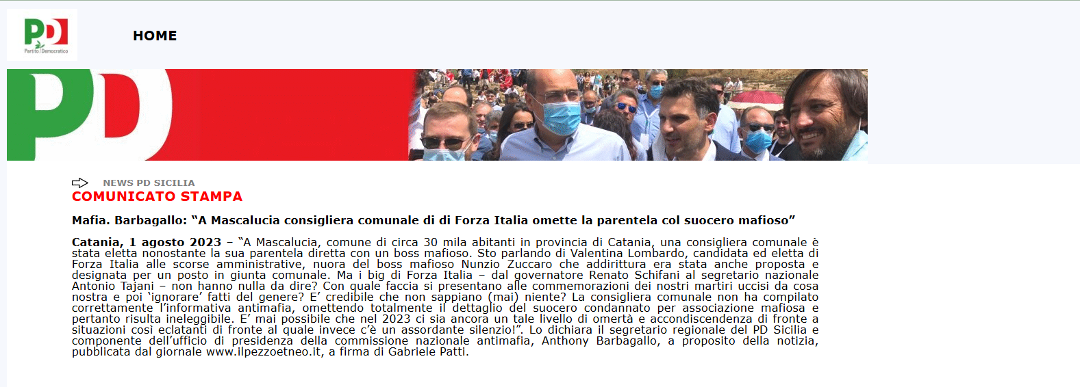 Mafia. Barbagallo omette di citare una notizia in esclusiva millantandola come sua <br> “Lombardo ineleggibile”. Quattro anni dopo cita il giornale: “Bi, era il Pezzo Etneo”